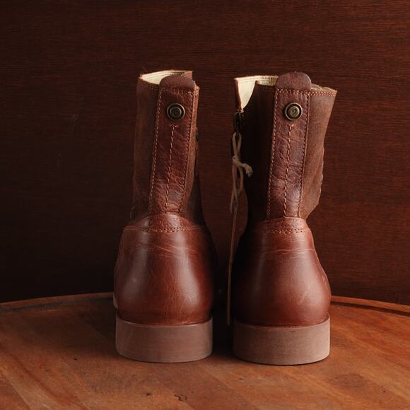 OluKai Boots WMS SZ 7 Brown Kaupili Short Leather Zip Ankle Southwest Casual NWT - Picture 6 of 16